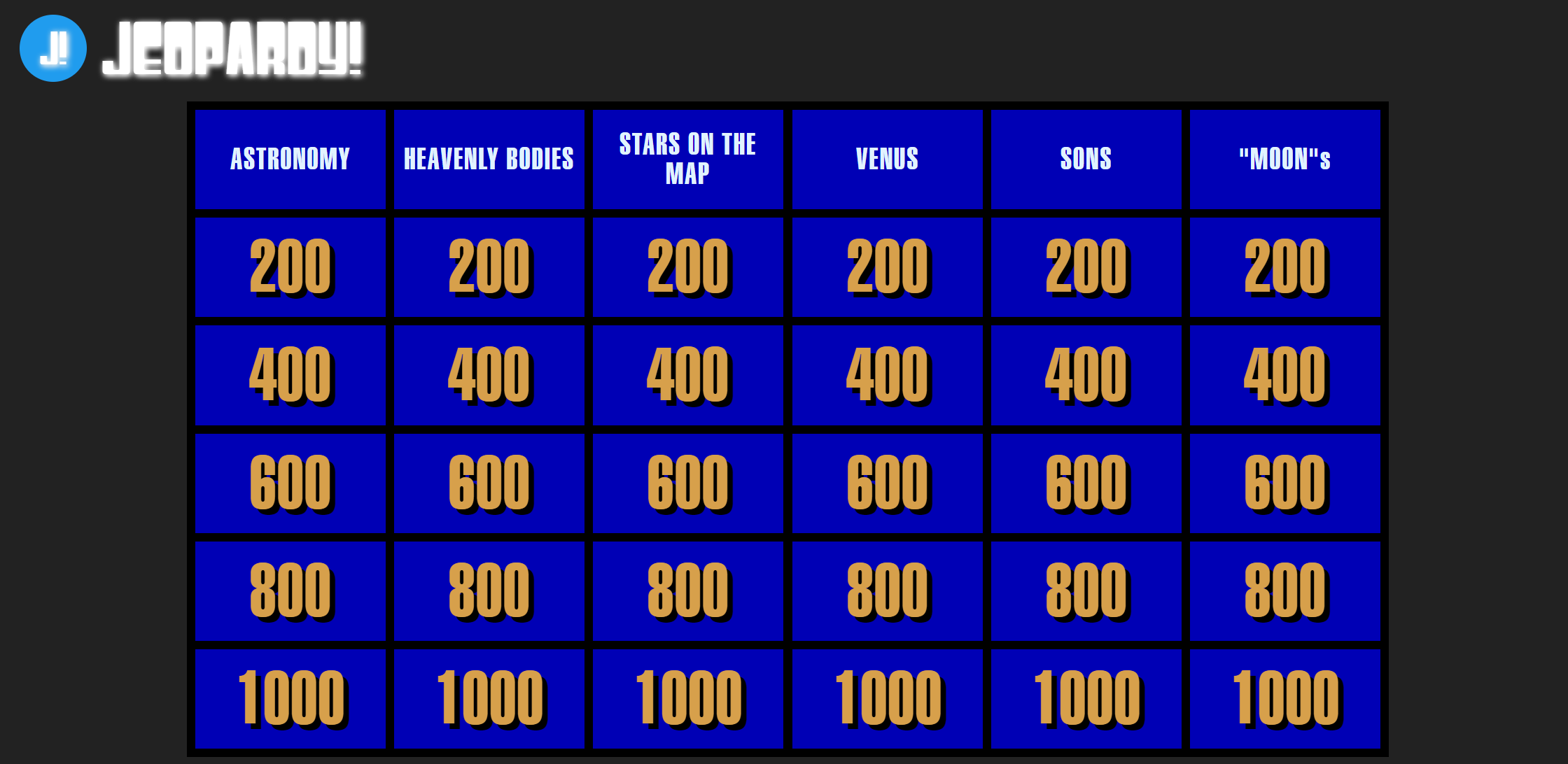 Jeopardy game maker with JeopardyApp